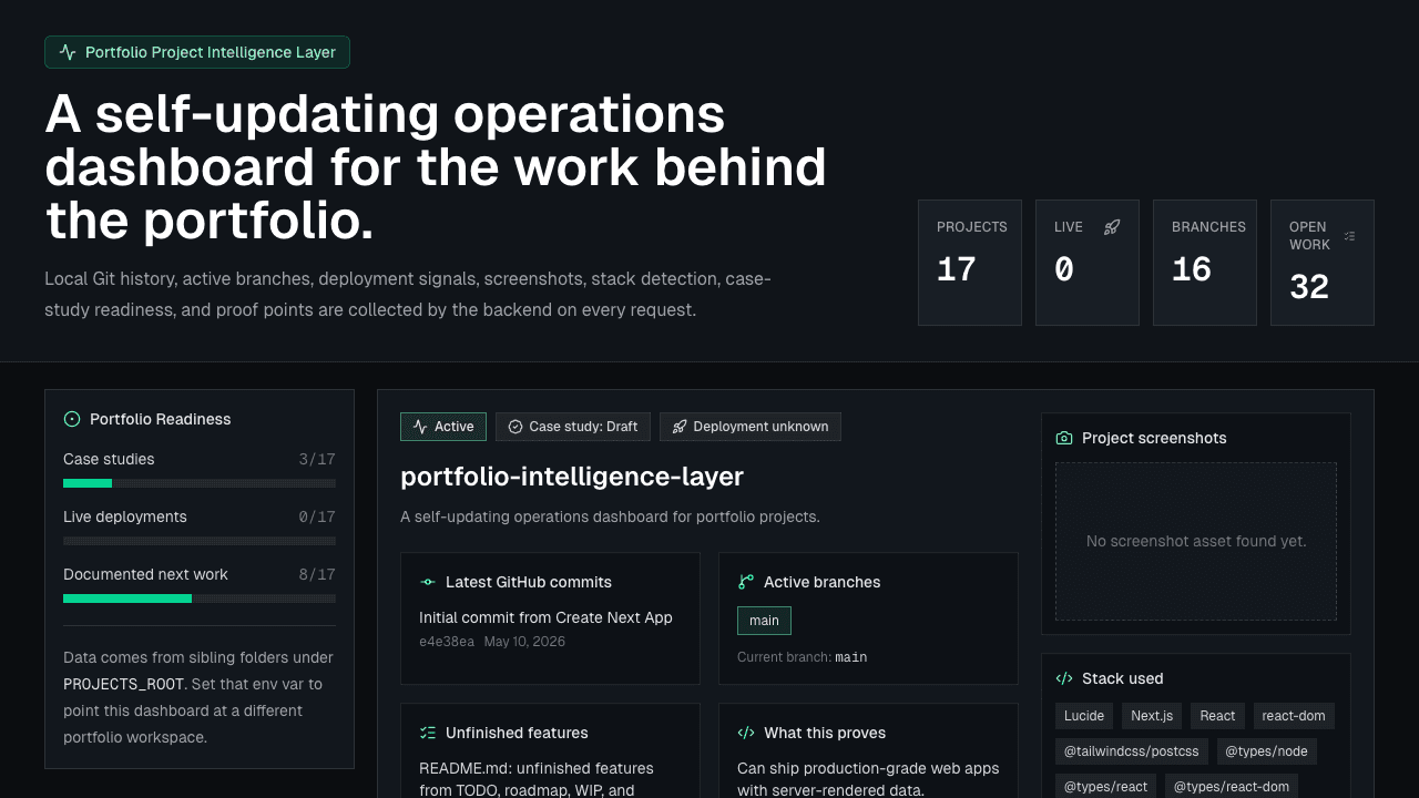 Portfolio Project Intelligence Layer